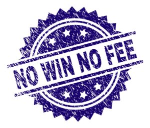 'No Win No Fee' written in large purple letters